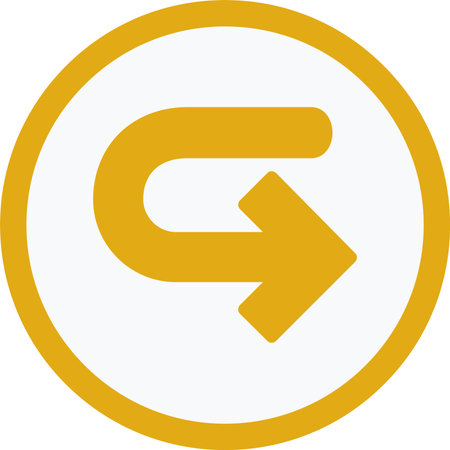 Turn Right Arrow Vector Icon Designのイラスト素材