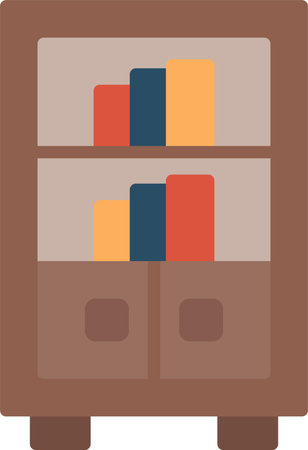 Bookcase Vector Icon Designのイラスト素材