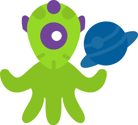 Space Alien Vector Icon Design