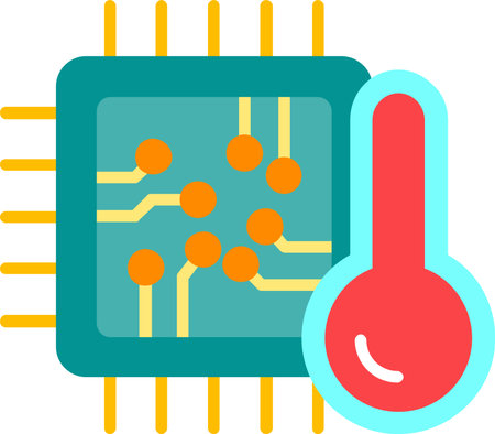 CPU Tempreture Vector Icon Design