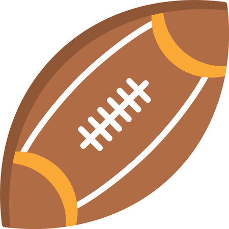 Rugby Ball Flat Icon Designのイラスト素材