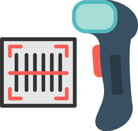 Barcode Scanner Flat Icon Designのイラスト素材