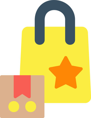 Shopping Bag Flat Icon Designのイラスト素材