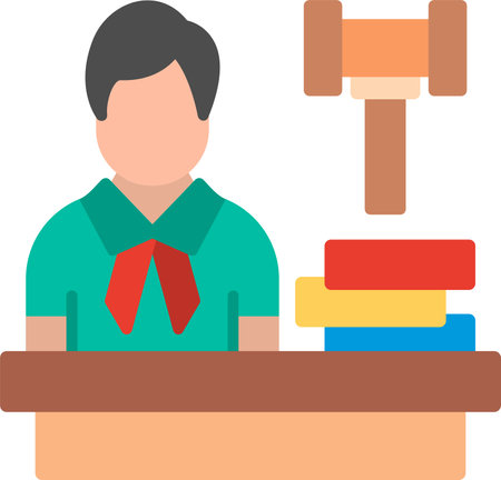 Male Judge Flat Icon Designのイラスト素材