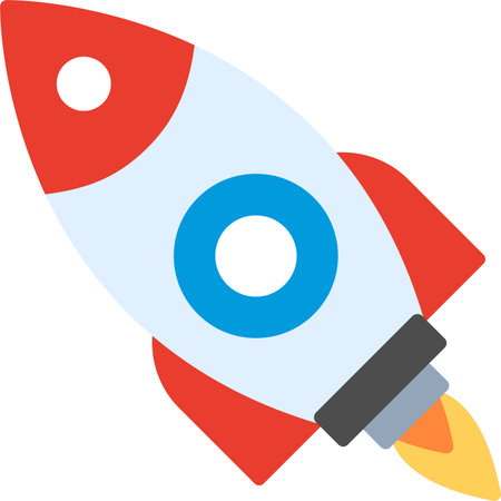 Rocket Flat Icon Designのイラスト素材