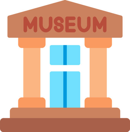 Museum Flat Icon Designのイラスト素材