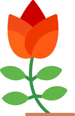 Tulip Flat Icon Designのイラスト素材