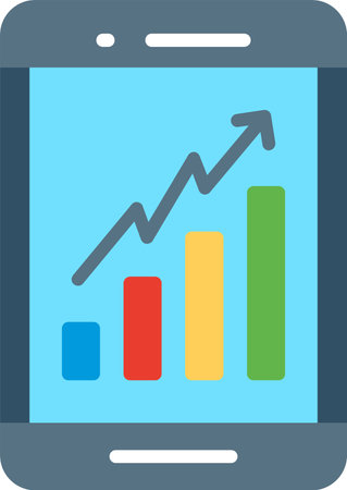 Business Graph Flat Icon Designのイラスト素材