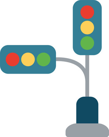 Traffic Lights Flat Icon Designのイラスト素材
