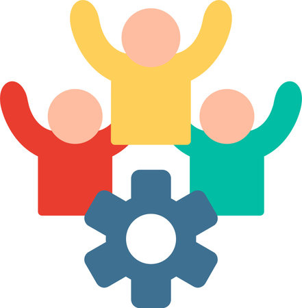 Team Support Flat Icon Designのイラスト素材