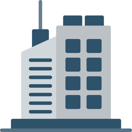 Skyscraper Flat Icon Designのイラスト素材