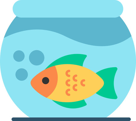 Aquarium Flat Icon Designのイラスト素材