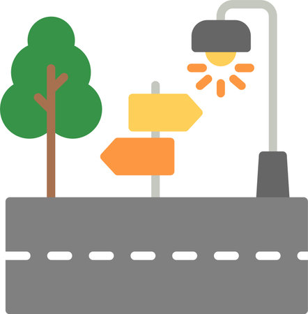 Street Flat Icon Designのイラスト素材