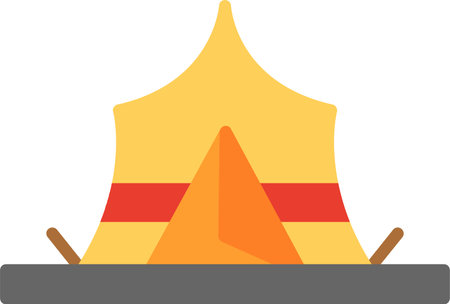 Tent Flat Icon Designのイラスト素材