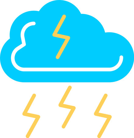 Thunderstorm Flat Icon Design