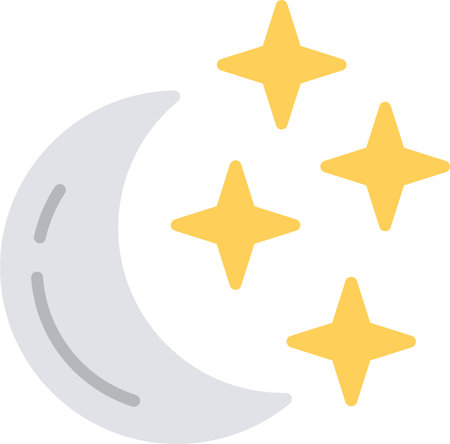 Crescent Moon Flat Icon Designのイラスト素材