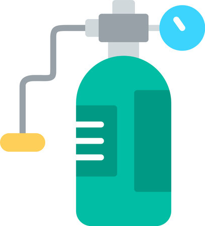 Oxygen Tank Flat Icon Designのイラスト素材