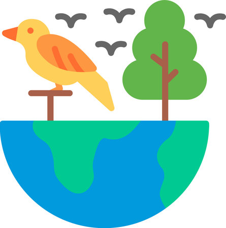 Biodiversity Flat Vector Icon Designのイラスト素材