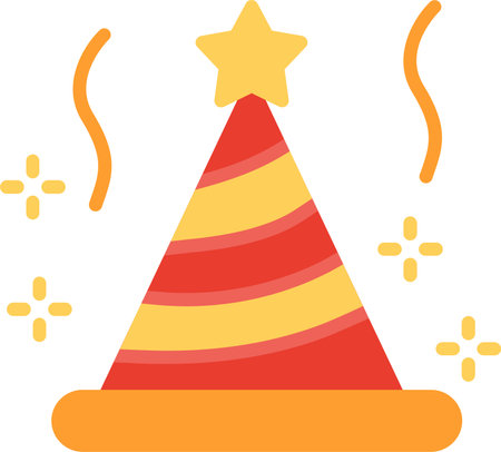 Party Hat Flat Icon Designのイラスト素材