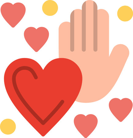 Hand heart Flat Vector Icon Designのイラスト素材