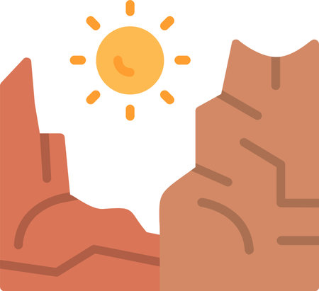 Canyon Flat Icon Designのイラスト素材