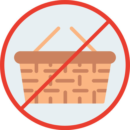 No Shopping Flat Vector Icon Designのイラスト素材