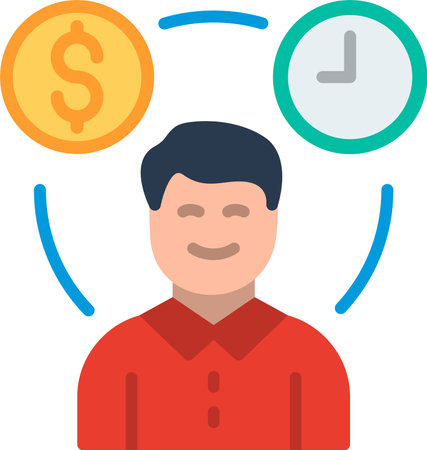 Time is money Flat Vector Icon Designのイラスト素材