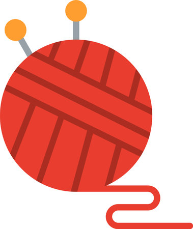 Wool Ball Flat Vector Icon Designのイラスト素材