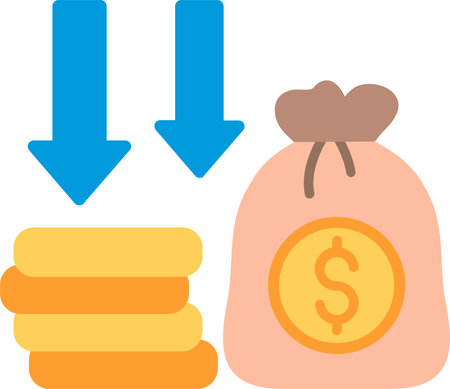 Money Loss Flat Vector Icon Designのイラスト素材