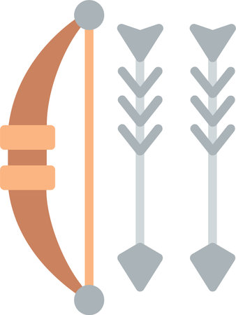 Bow And Arrow Flat Vector Icon Designのイラスト素材
