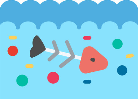 Dead Fish Flat Vector Icon Designのイラスト素材