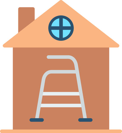 Retirement Home Flat Vector Icon Designのイラスト素材