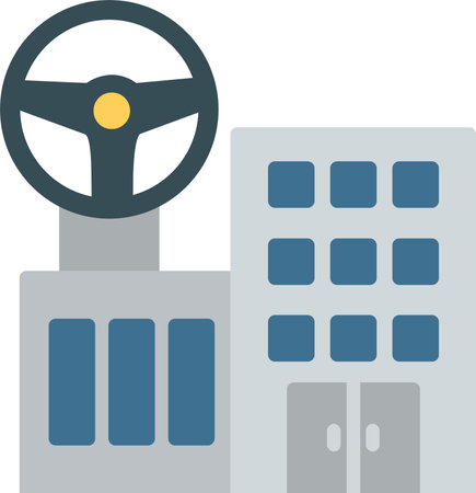 Driving School Flat Vector Icon Designのイラスト素材