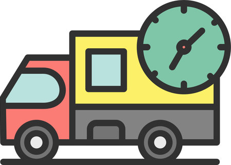 On Time Flat Icon Designのイラスト素材