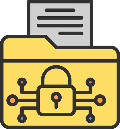 Data Encryption Flat Icon Designのイラスト素材
