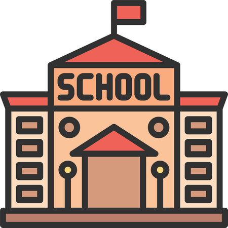 School Flat Icon Designのイラスト素材