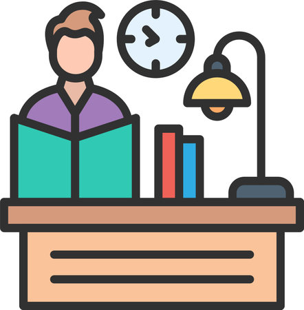 Studying Flat Icon Designのイラスト素材