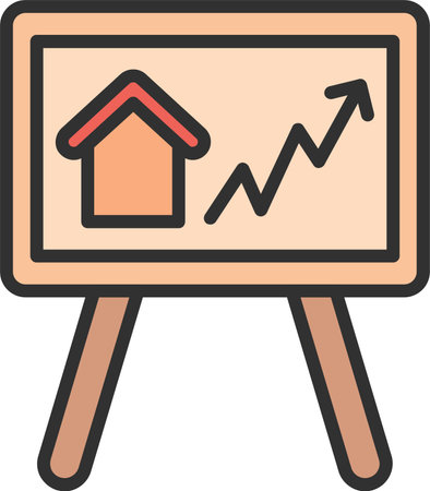 Real Estate Presentation Flat Icon Designのイラスト素材