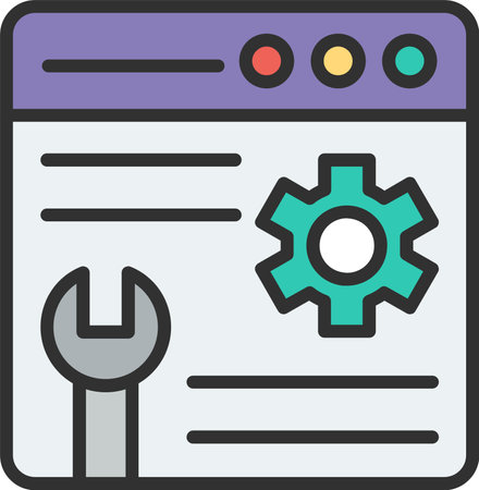 Web Maintenance Flat Icon Designのイラスト素材