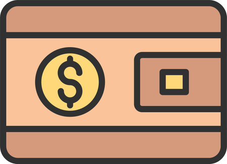 Wallet Flat Icon Designのイラスト素材
