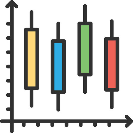 Stock Chart Flat Icon Designのイラスト素材