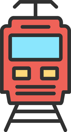Electric Train Flat Icon Designのイラスト素材