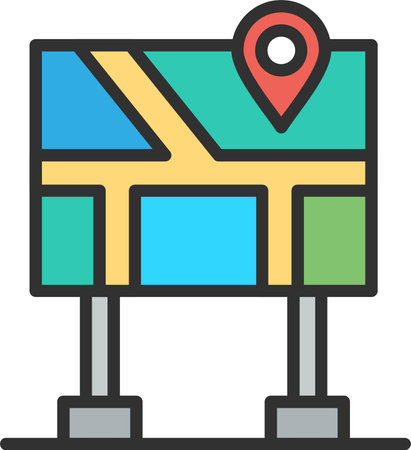 Railway Map Flat Icon Designのイラスト素材