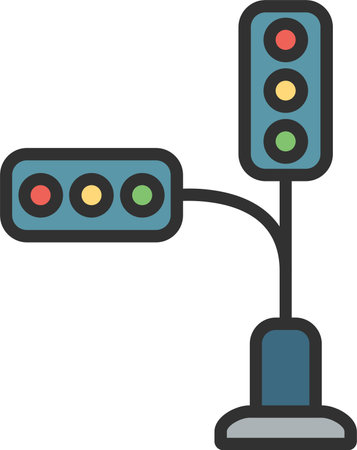 Traffic Lights Flat Icon Designのイラスト素材