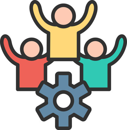 Team Support Flat Icon Designのイラスト素材