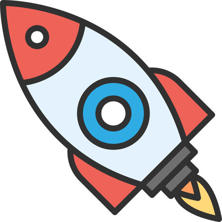 Rocket Flat Icon Designのイラスト素材