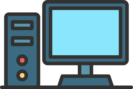 Desktop Computer Flat Icon Designのイラスト素材