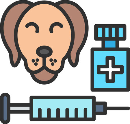 Vaccine Flat Icon Designのイラスト素材