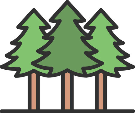Pines Flat Icon Designのイラスト素材