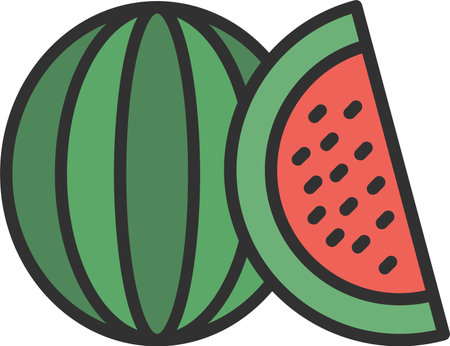 Watermelon Flat Icon Designのイラスト素材